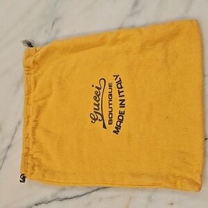 Vintage Gucci drawstring shoe bag yellow felt